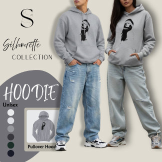 Camiseta Silhouette surreal art hoodie black and white