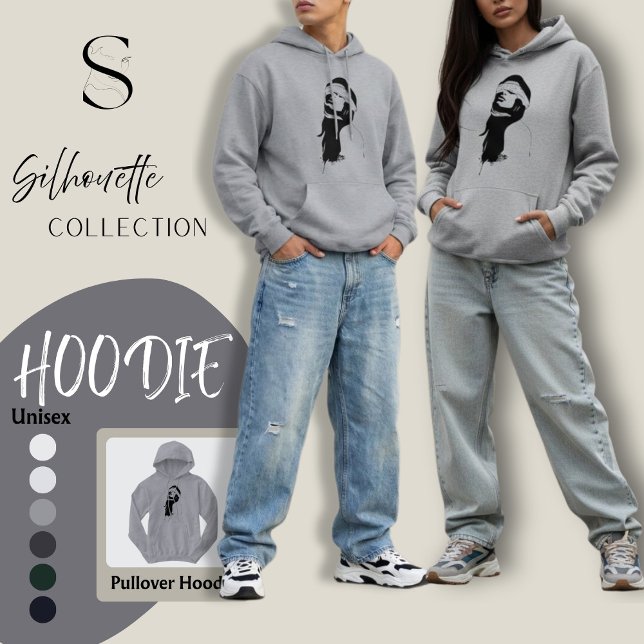 Camiseta Silhouette surreal art hoodie black and white (Criador carregado)