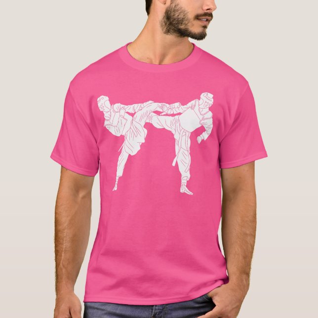 Camiseta Silhouette Taekwondo Fighter Coreano Fighting Spar (Frente)