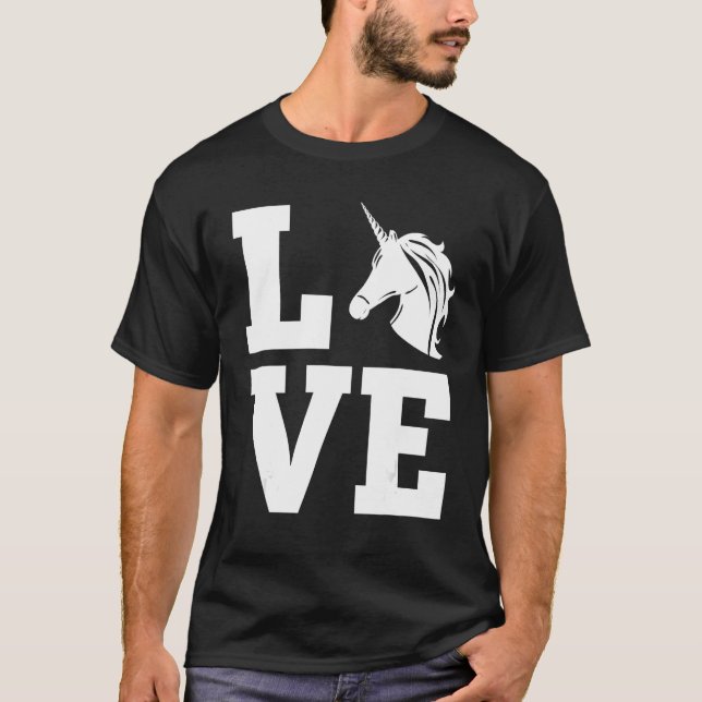Camiseta Silhouette Unicorn Horse Like Love Unicorn (Frente)