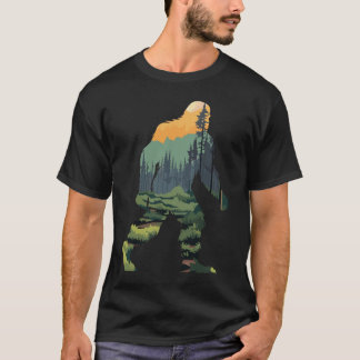 Camiseta Silhouette with Scenic Forest Mountain Sunset gift