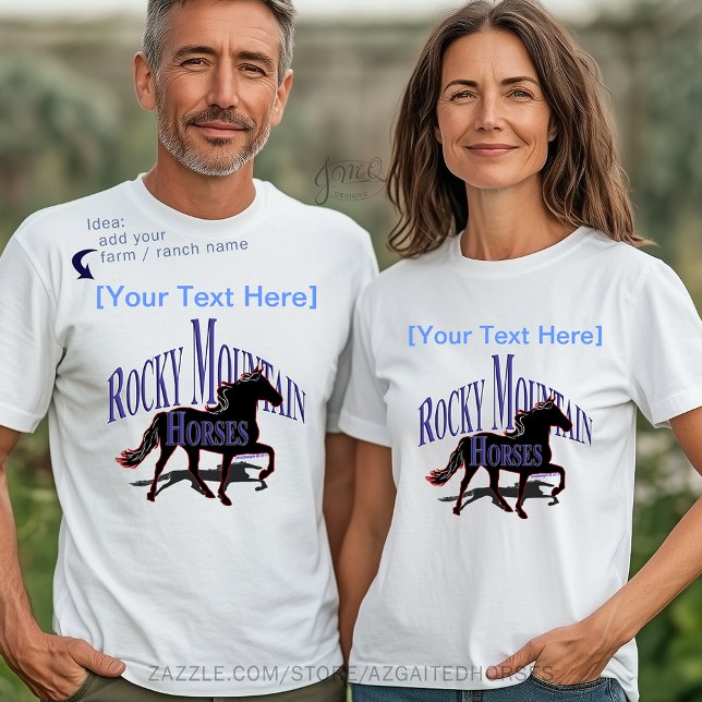 Camiseta Silhout de Cavalos de Montanha Rochosa Personaliza (Custom Rocky Mountain Horses Silhouette T-Shirt)