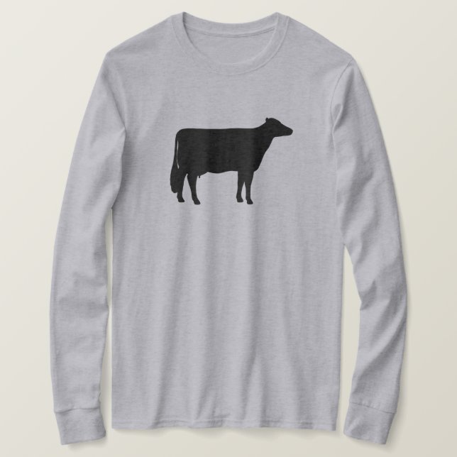Camiseta Silhoute de Vaca Holstein Negro (Frente do Design)