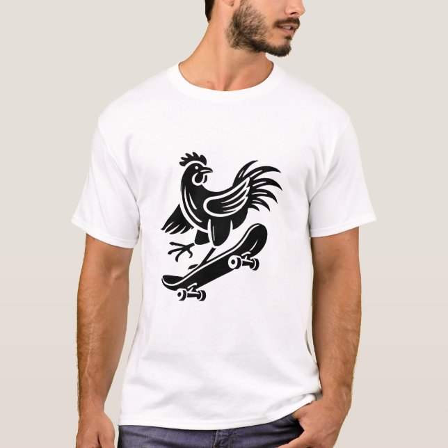 Camiseta Silhualista de galinha de galinha (Frente)