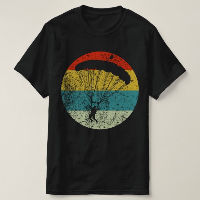 Camiseta silhueta 70S de retrô skydive (Frente do Design)