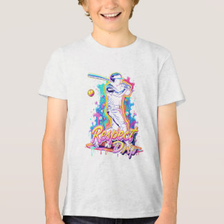 Camiseta Silhueta Abstrata de Batedor de Beisebol Respeito