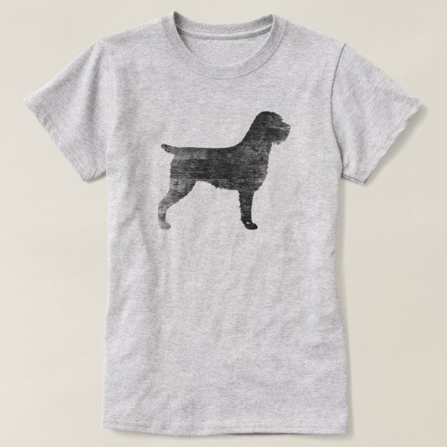 Camiseta Silhueta apontar Griffon Wirehaired (Frente do Design)
