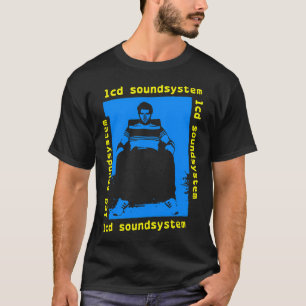 Camiseta Silhueta Azul Tipografia Amarela