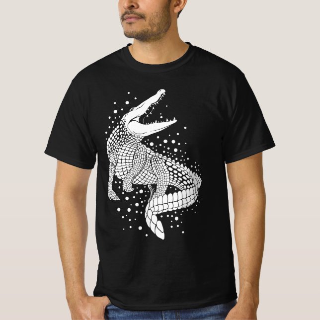 Camiseta Silhueta branca animal - Crocodilo (Frente)