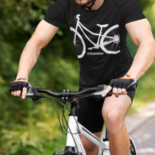 Camiseta Silhueta branca de bicicleta de cicologista