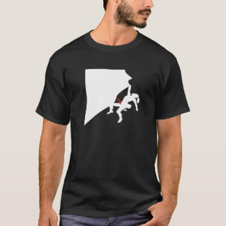Camiseta Silhueta Branca de Montanha Subindo