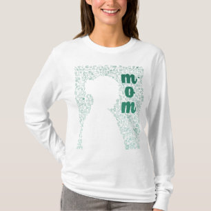 Camiseta Silhueta branca de uma camiseta-mãe