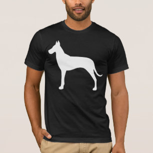Camiseta Silhueta branca do cão de great dane