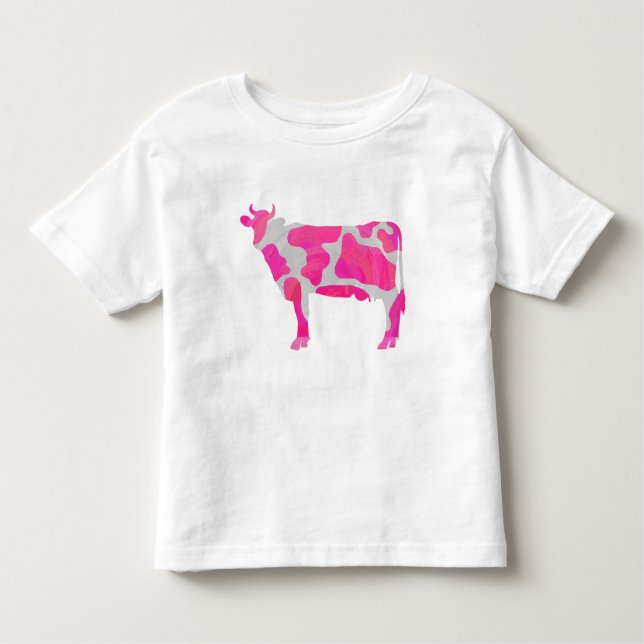 Camiseta Silhueta branca e rosa-vaca (Frente)