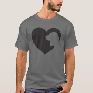 Camiseta Silhueta Cardíaca do Cachorro Basset - Caça Basset