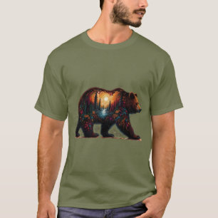 Camiseta Silhueta cinza contra montanhas