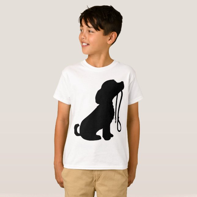 Camiseta Silhueta Clássica De Cão (Frente Completa)