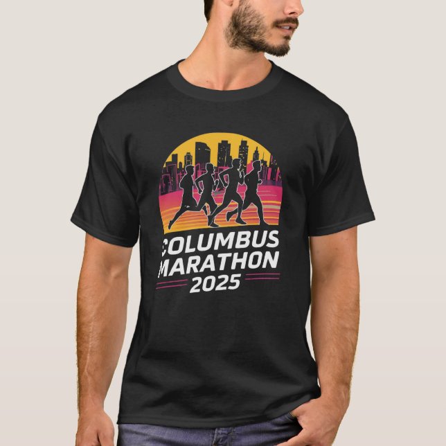 Camiseta Silhueta Columbus Marathon 2025 (Frente)