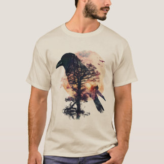 Camiseta Silhueta Crow - Silhueta Raven no Sunset