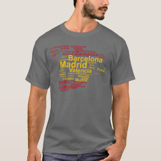 Camiseta Silhueta da Bandeira da Espanha Cidades Vilas Madr
