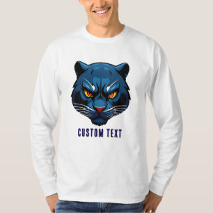 Camiseta Silhueta da Cabeça da Pantera Azul