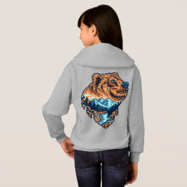 Camiseta Silhueta da Cabeça de Urso Pardo Montanha Floresta