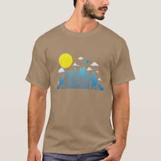 Camiseta Silhueta da cidade com edifício da lua presente