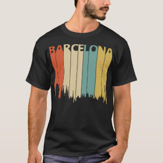 Camiseta Silhueta da Cidade de Barcelona Vintage