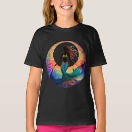 Camiseta Silhueta da Deusa da Lua Sereia | Gráfico Colorido