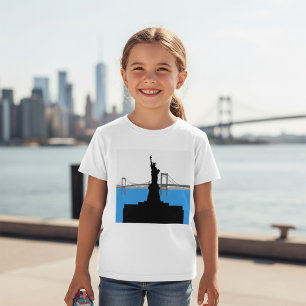 Camiseta Silhueta da Estátua da Liberdade Skyline de Nova Y