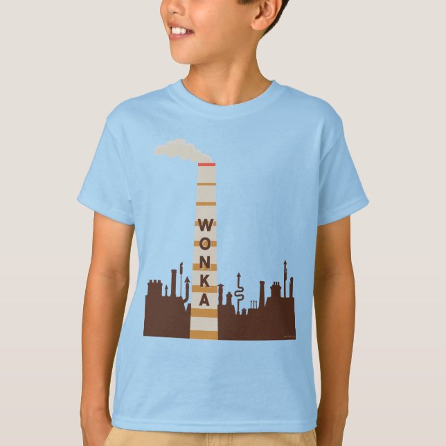 Camiseta Silhueta da fábrica Wonka (Frente)