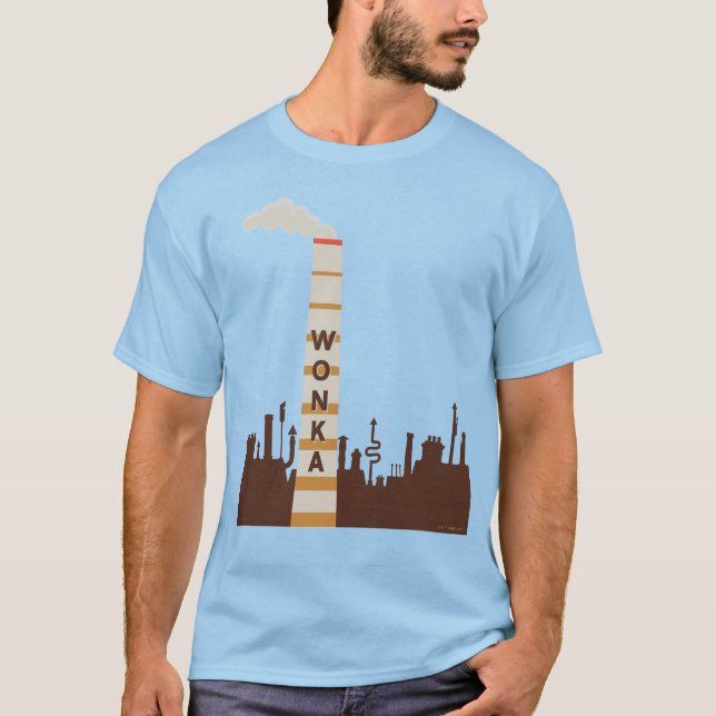 Camiseta Silhueta da fábrica Wonka (Frente)