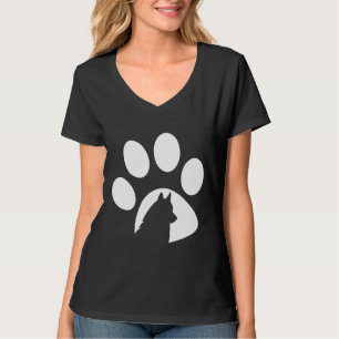 Camiseta Silhueta da Pata do Husky