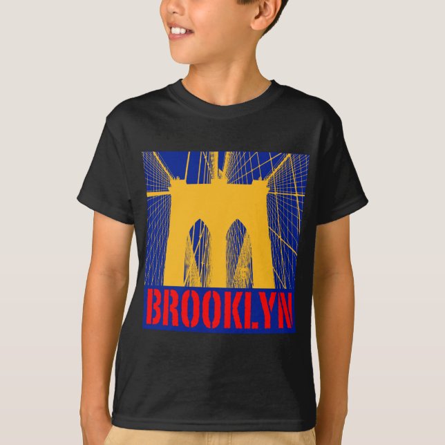Camiseta Silhueta da ponte de Brooklyn (Frente)