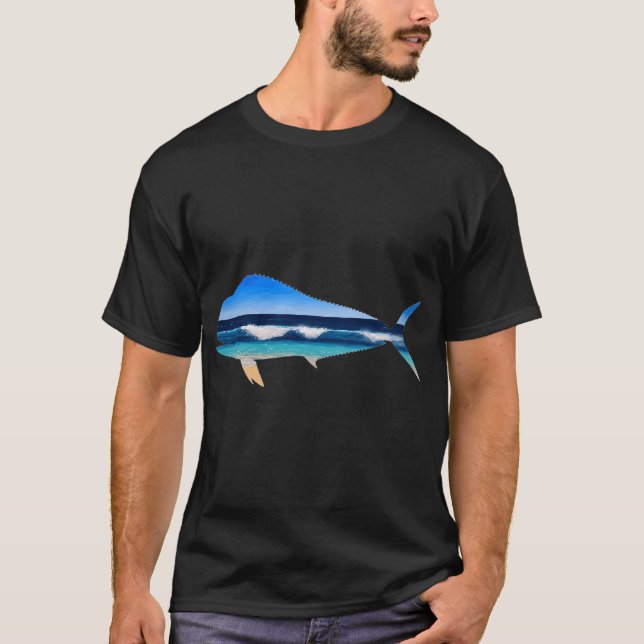 Camiseta silhueta da praia de Dorado (Frente)