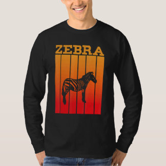 Camiseta Silhueta da Sombra da Zebra ao Pôr do Sol
