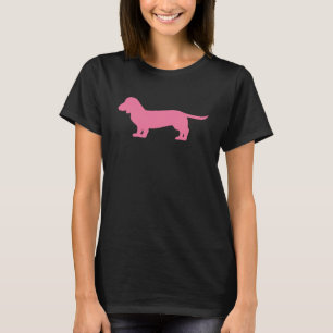Camiseta Silhueta Dachshund rosa