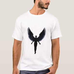 Camiseta Silhueta de Asas de Anjo – Minimalista Es