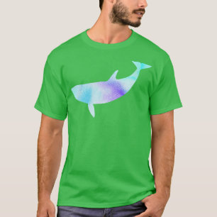 Camiseta Silhueta de baleia roxa azul