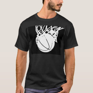 Camiseta Silhueta de basquete preto e branco