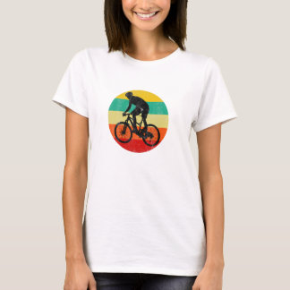 Camiseta Silhueta de bicicleta de montanha Retro Vintage