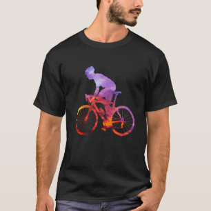 Camiseta Silhueta de bicicleta rodoviária com ciclistas ver