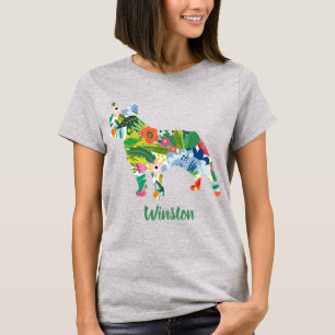 Camiseta Silhueta de Bulldog Francês com Nome Personalizado