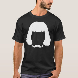 Camiseta Silhueta de Cabelo Estranho e Bigode de Guidão Mem