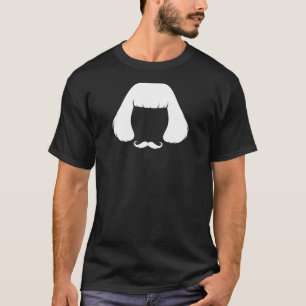 Camiseta Silhueta de Cabelo Estranho e Bigode de Guidão Mem