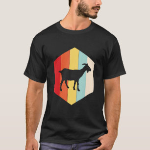 Camiseta Silhueta de Cabra Hexágono Retro Cabras