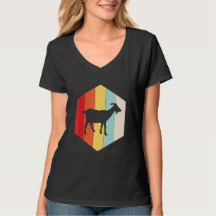 Camiseta Silhueta de Cabra Hexágono Retro Cabras