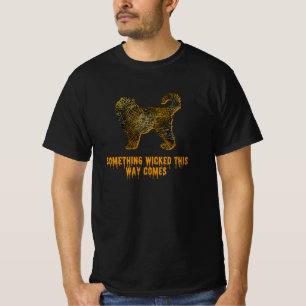 Camiseta Silhueta de Cachorro Cockapoo Laranja Divertido Ha