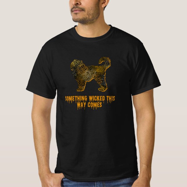 Camiseta Silhueta de Cachorro Cockapoo Laranja Divertido Ha (Frente)
