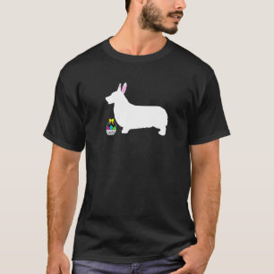 Camiseta Silhueta de Cachorro Coelho de Páscoa Pembroke Wel